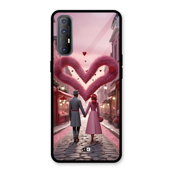 Valetines Couple Walking Glass Back Case for Oppo Reno3 Pro