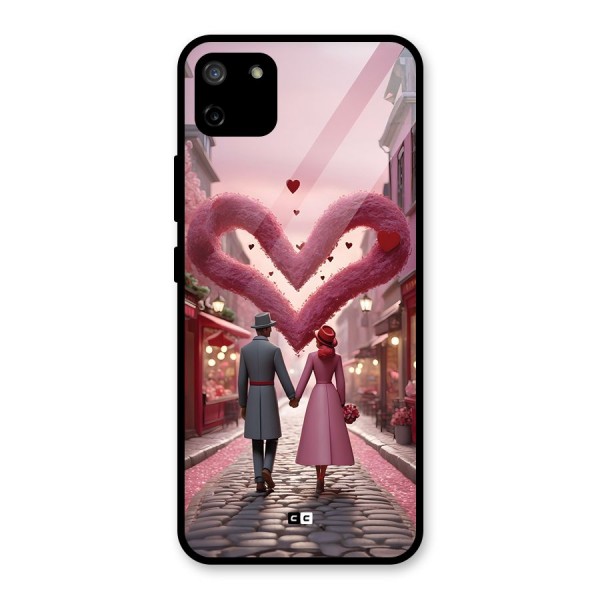 Valetines Couple Walking Glass Back Case for Realme C11