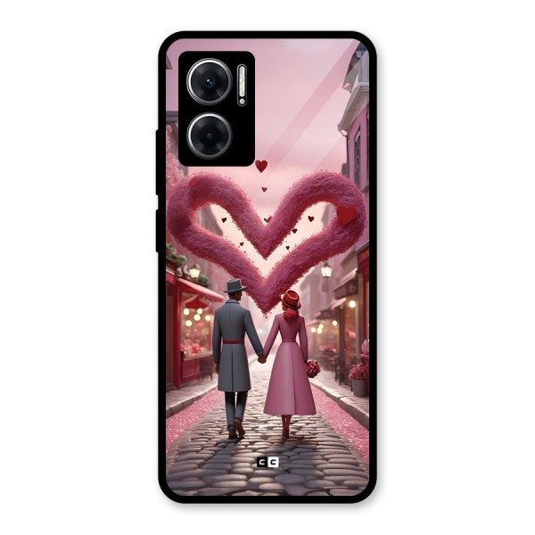 Valetines Couple Walking Glass Back Case for Redmi 11 Prime 5G