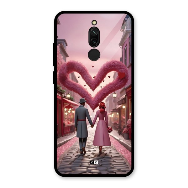 Valetines Couple Walking Glass Back Case for Redmi 8