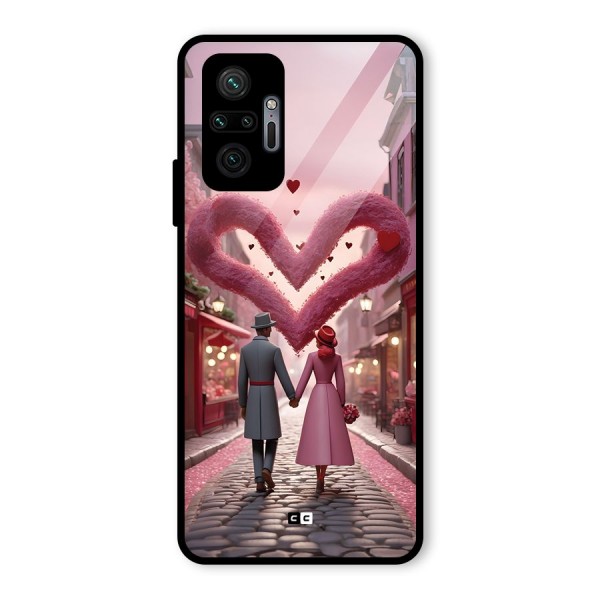 Valetines Couple Walking Glass Back Case for Redmi Note 10 Pro Max