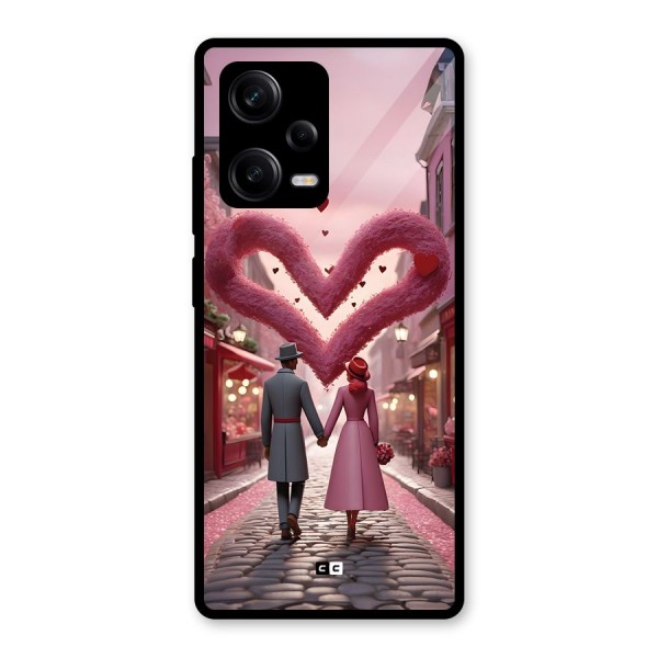 Valetines Couple Walking Glass Back Case for Redmi Note 12 Pro