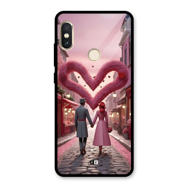 Valetines Couple Walking Glass Back Case for Redmi Note 5 Pro