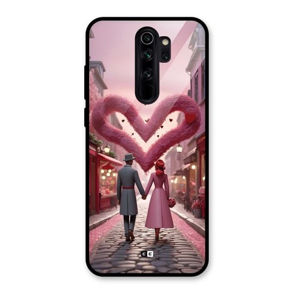 Valetines Couple Walking Glass Back Case for Redmi Note 8 Pro