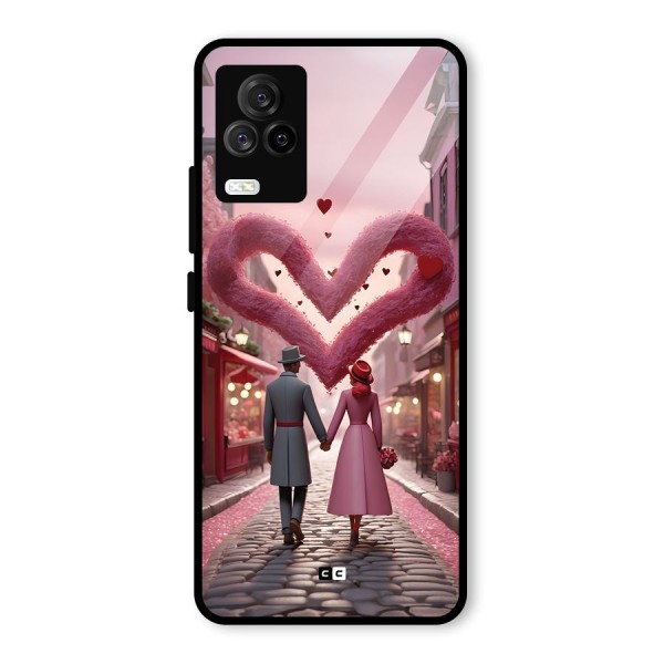 Valetines Couple Walking Glass Back Case for Vivo iQOO 7 Legend 5G