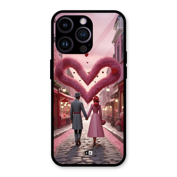 Valetines Couple Walking Glass Back Case for iPhone 14 Pro Max
