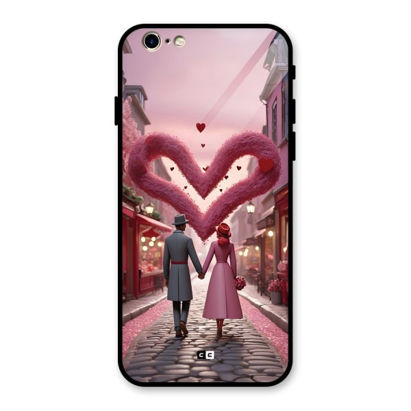 Valetines Couple Walking Glass Back Case for iPhone 6 6S