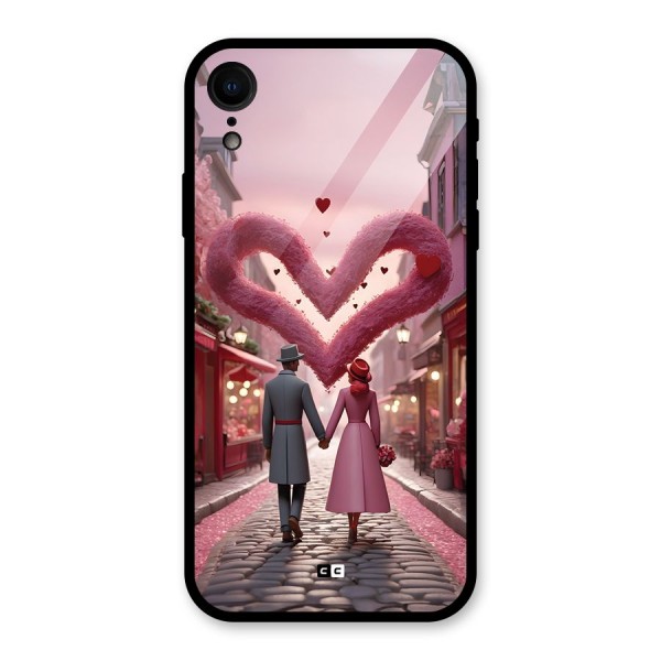 Valetines Couple Walking Glass Back Case for iPhone XR