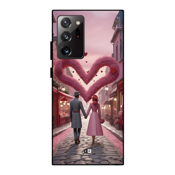 Valetines Couple Walking Metal Back Case for Galaxy Note 20 Ultra