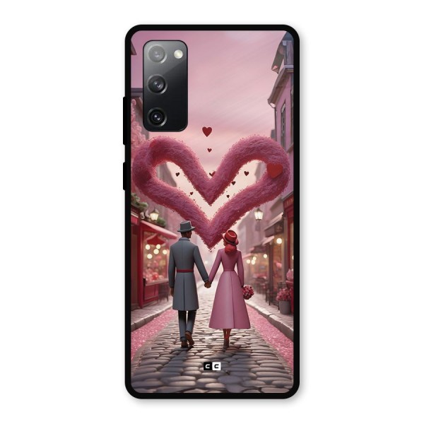 Valetines Couple Walking Metal Back Case for Galaxy S20 FE 5G