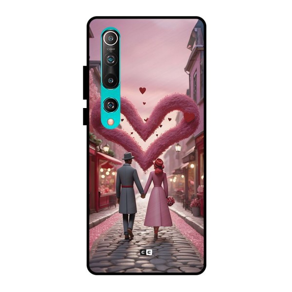Valetines Couple Walking Metal Back Case for Mi 10