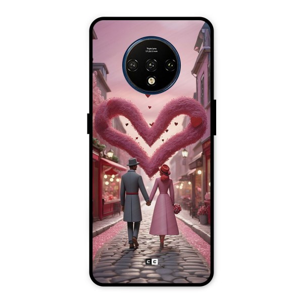 Valetines Couple Walking Metal Back Case for OnePlus 7T