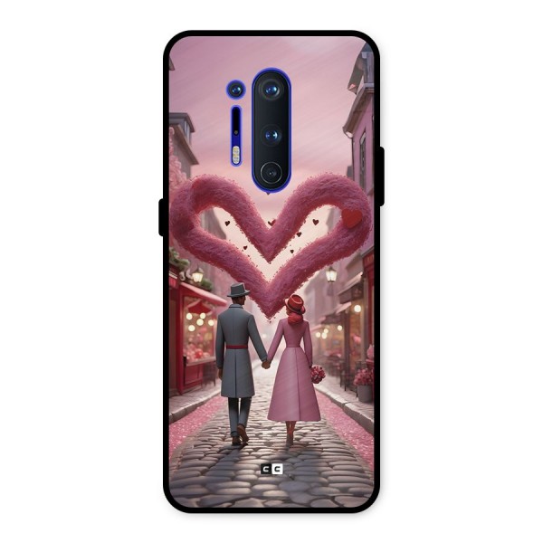 Valetines Couple Walking Metal Back Case for OnePlus 8 Pro