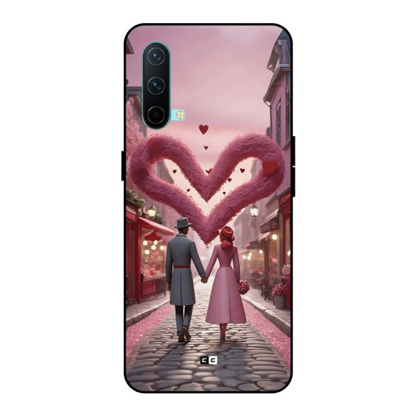 Valetines Couple Walking Metal Back Case for OnePlus Nord CE 5G