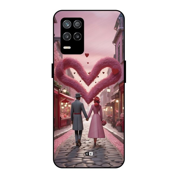 Valetines Couple Walking Metal Back Case for Realme 9 5G