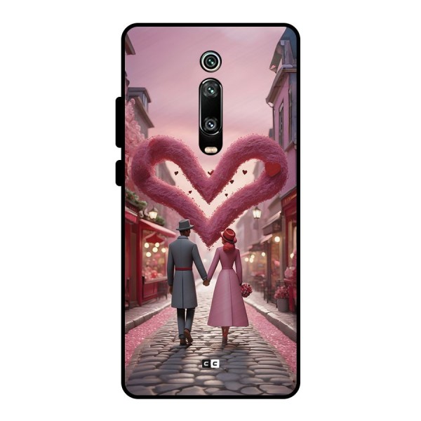 Valetines Couple Walking Metal Back Case for Redmi K20 Pro