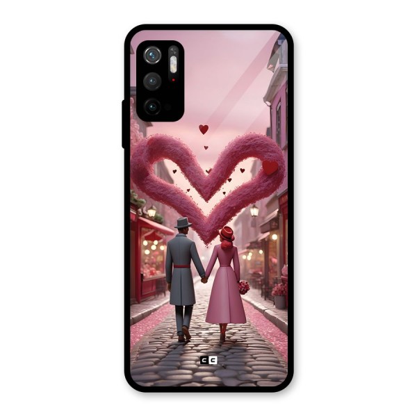 Valetines Couple Walking Metal Back Case for Redmi Note 10T 5G