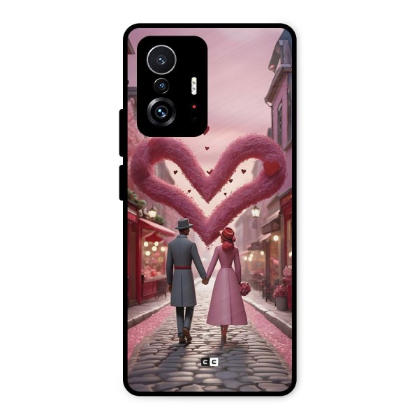 Valetines Couple Walking Metal Back Case for Xiaomi 11T Pro