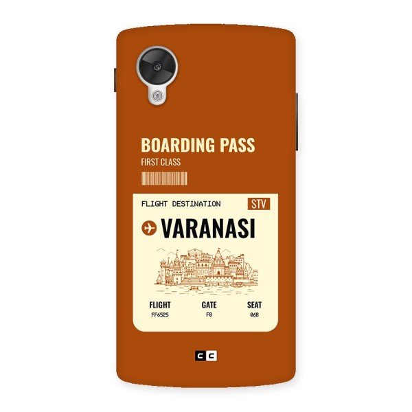 Varanasi Boarding Pass Back Case for Google Nexus 5