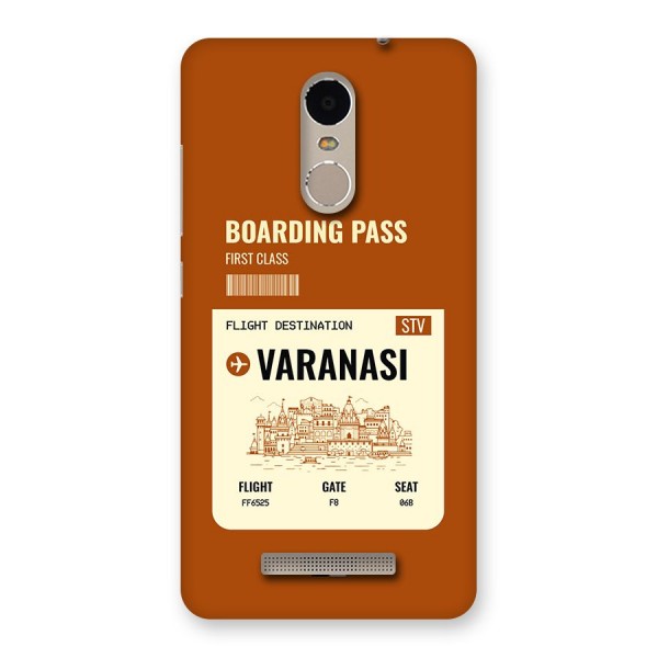 Varanasi Boarding Pass Back Case for Redmi Note 3