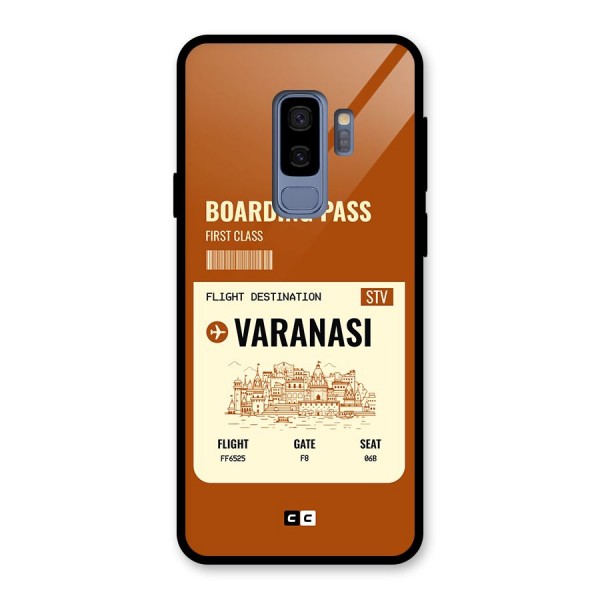Varanasi Boarding Pass Glass Back Case for Galaxy S9 Plus