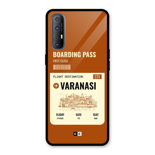 Varanasi Boarding Pass Glass Back Case for Oppo Reno3 Pro