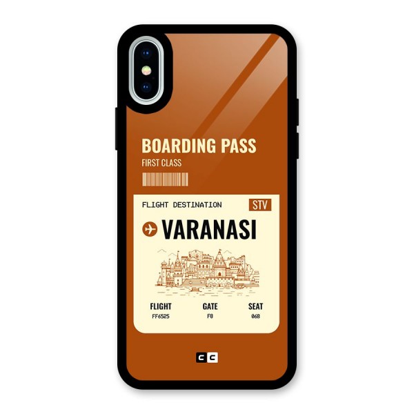 Varanasi Boarding Pass Glass Back Case for iPhone X