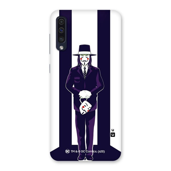Vendetta Gentleman Holding Mask Illustration Back Case for Galaxy A50