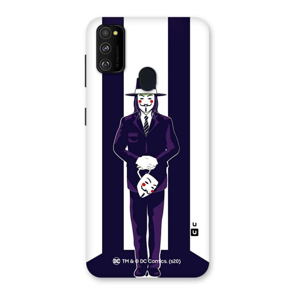 Vendetta Gentleman Holding Mask Illustration Back Case for Galaxy M21
