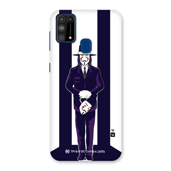 Vendetta Gentleman Holding Mask Illustration Back Case for Galaxy M31
