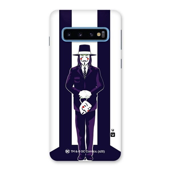 Vendetta Gentleman Holding Mask Illustration Back Case for Galaxy S10