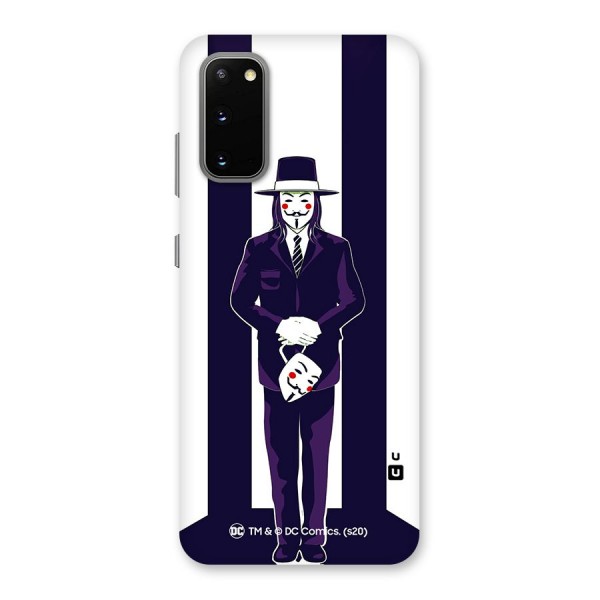 Vendetta Gentleman Holding Mask Illustration Back Case for Galaxy S20