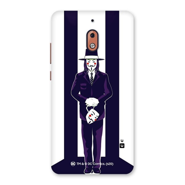 Vendetta Gentleman Holding Mask Illustration Back Case for Nokia 2.1