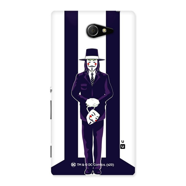 Vendetta Gentleman Holding Mask Illustration Back Case for Sony Xperia M2