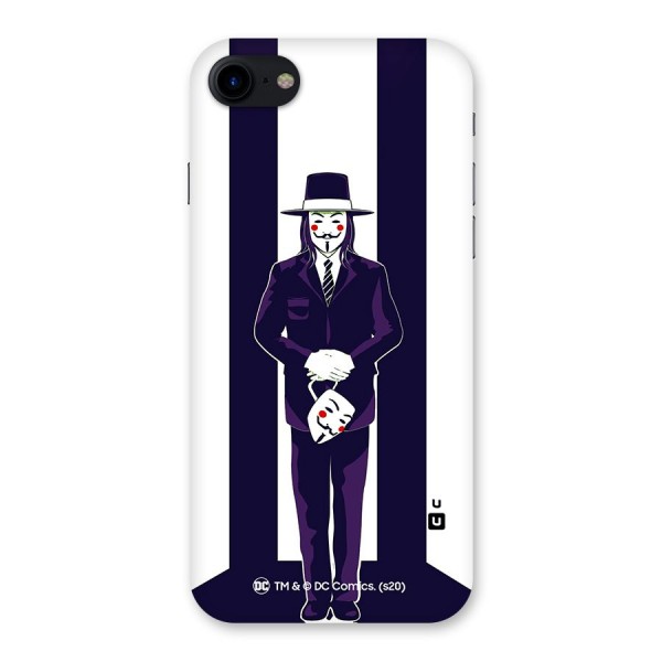 Vendetta Gentleman Holding Mask Illustration Back Case for iPhone SE 2020