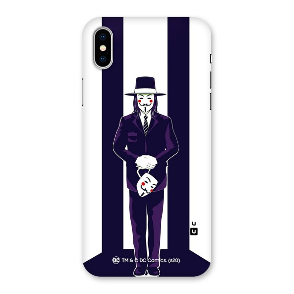 Vendetta Gentleman Holding Mask Illustration Back Case for iPhone X