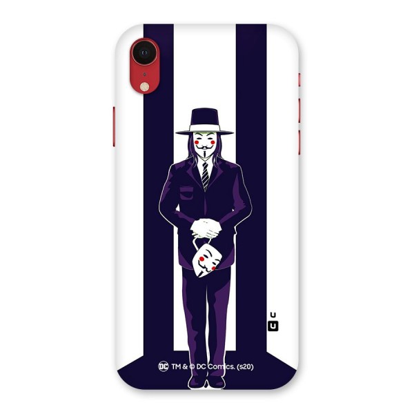 Vendetta Gentleman Holding Mask Illustration Back Case for iPhone XR