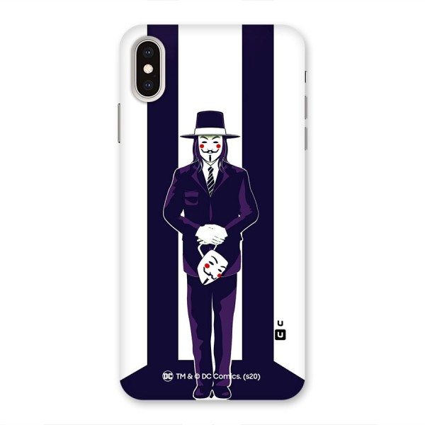 Vendetta Gentleman Holding Mask Illustration Back Case for iPhone XS Max