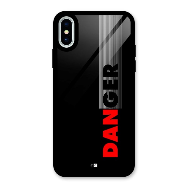 Vertical Danger Glass Back Case for iPhone X
