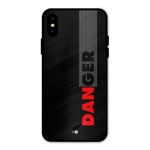 Vertical Danger Metal Back Case for iPhone X