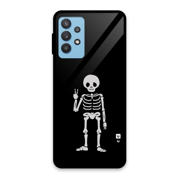 Victory Skeleton Spooky Glass Back Case for Galaxy M32 5G
