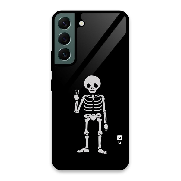 Victory Skeleton Spooky Glass Back Case for Galaxy S22 5G