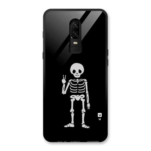 Victory Skeleton Spooky Glass Back Case for OnePlus 6