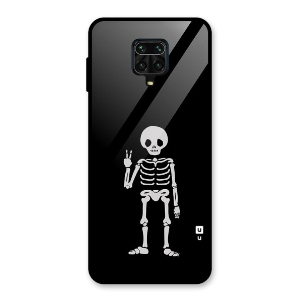 Victory Skeleton Spooky Glass Back Case for Redmi Note 10 Lite