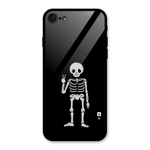 Victory Skeleton Spooky Glass Back Case for iPhone SE 2022