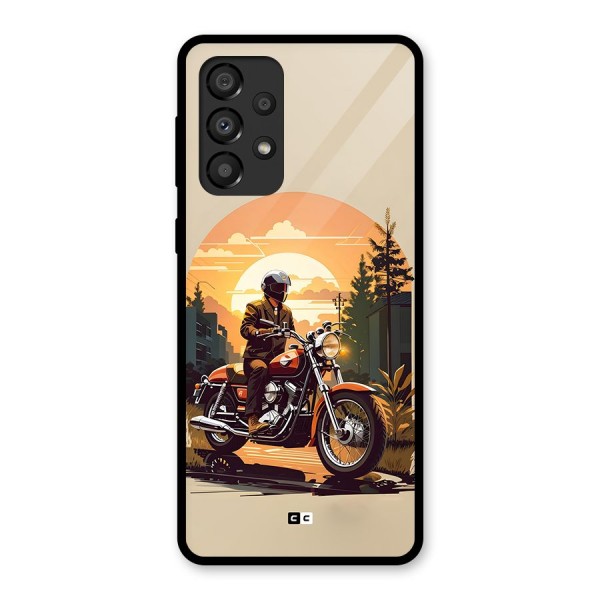 Vintage Bike Art Glass Back Case for Galaxy A33 5G