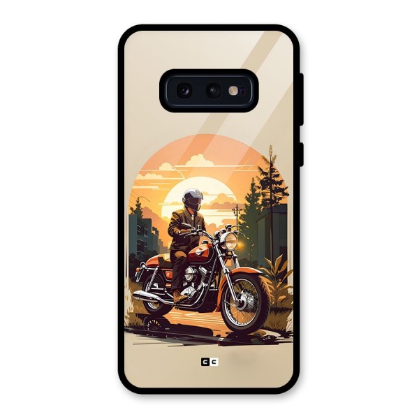 Vintage Bike Art Glass Back Case for Galaxy S10e