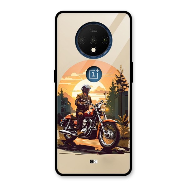 Vintage Bike Art Glass Back Case for OnePlus 7T