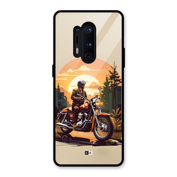 Vintage Bike Art Glass Back Case for OnePlus 8 Pro