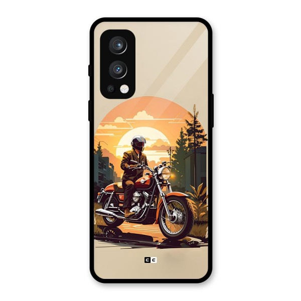 Vintage Bike Art Glass Back Case for OnePlus Nord 2 5G